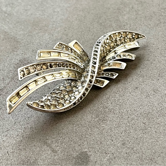 Art Deco Vintage Rare PENNINO Sterling Silver Rhinestone Brooch - Picture 11 of 11